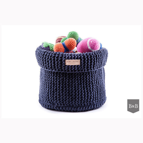 Navy Cotton Toy Basket - Jolly and Bea's - 1