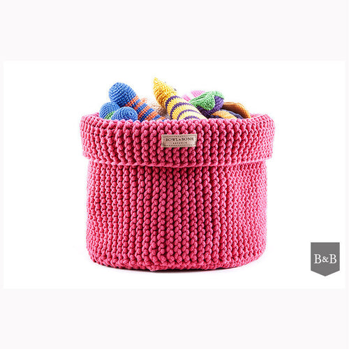 Pink Cotton Toy Basket - Jolly and Bea's - 1